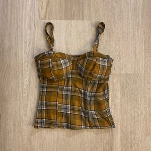 Truth NYC Y2K Plaid Pattern Corset Top